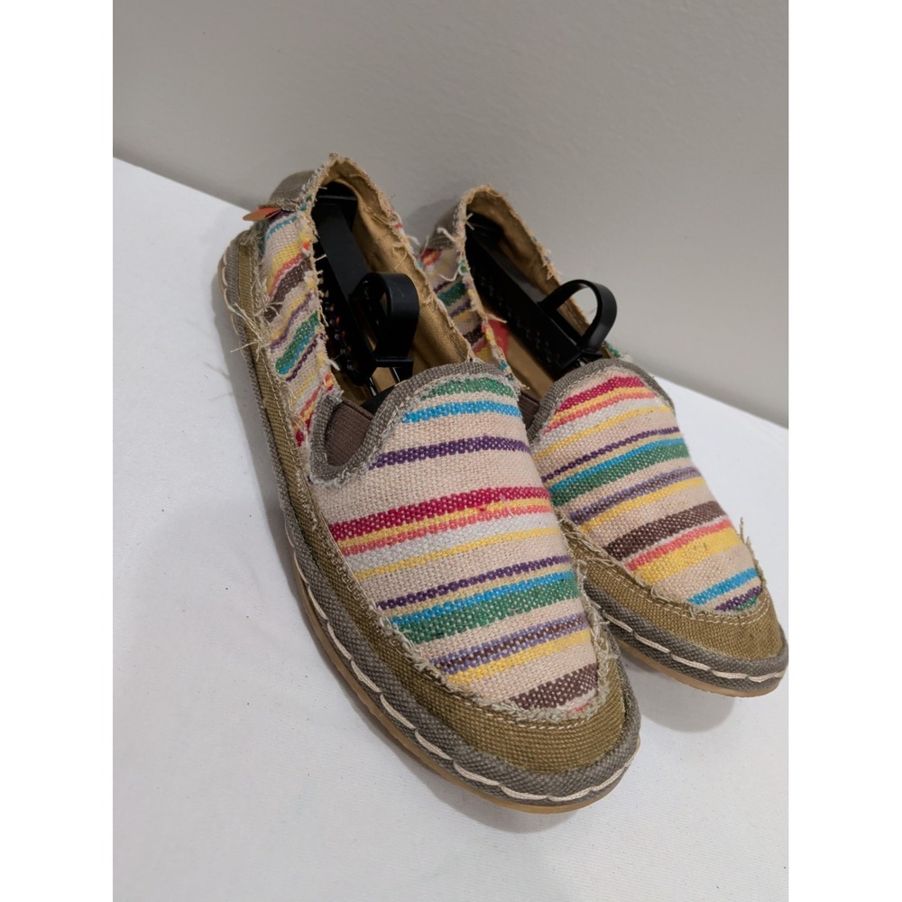 Rocket Dog Women's Striped Canvas Slip On Loafers Flats Casual Boho Size 8